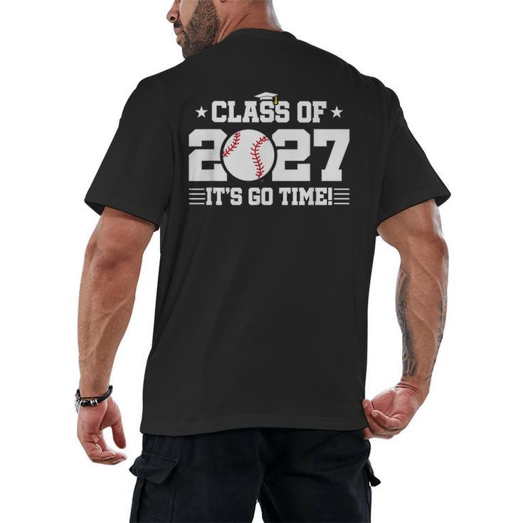 2027 Back To School Baseball 2027 Graduation Class Of 2027 Men's Back Print T-Shirt