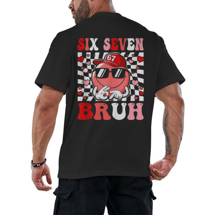 6 7 Bruh Six Seven Valentine Heart Baseball Men's Back Print T-Shirt