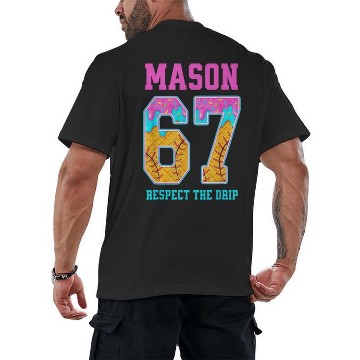 6 7 Mason Baseball Drip Men's Back Print T-Shirt