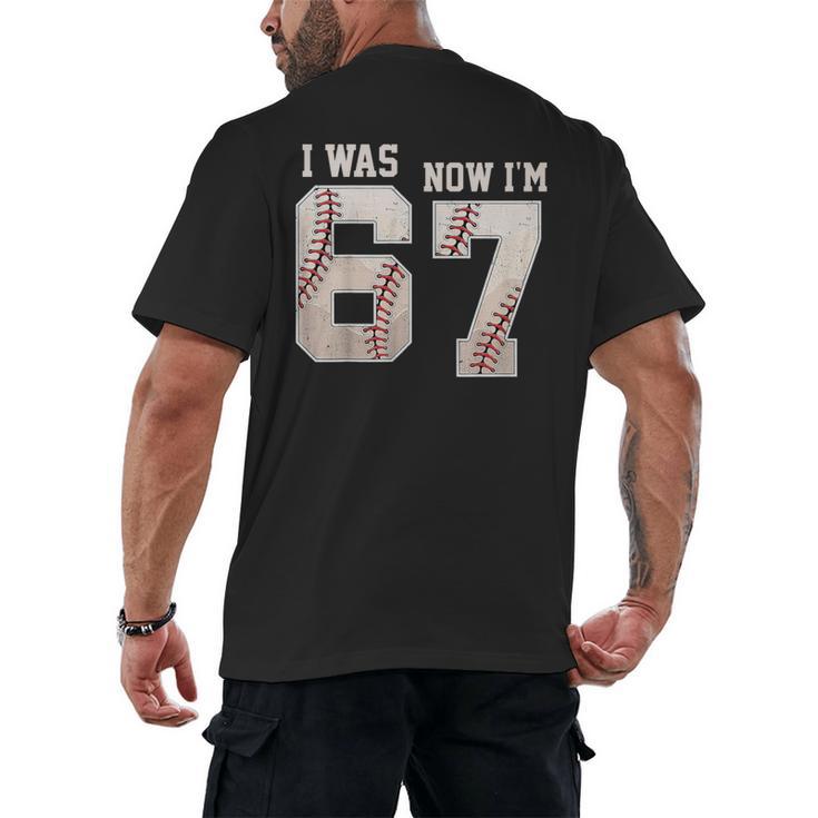 I Was 6 Now I'm 7 Year Old Birthday 67 Meme Baseball Bday Men's Back Print T-Shirt