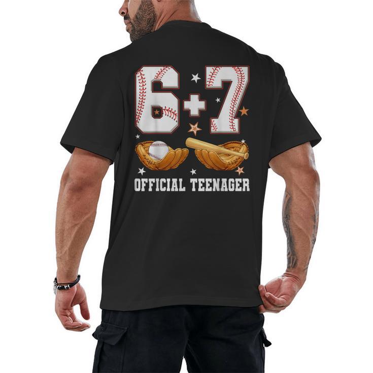 67 13 Year Old Official Teenager Baseball Boy 13th Birthday Men's Back Print T-Shirt