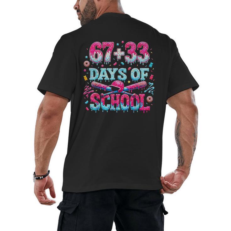 67 33 Days Of School Baseball Drip 100th Day Of School Boys Men's Back Print T-Shirt