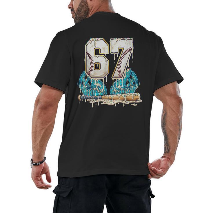 67 Baseball Drip Boys Youth Kids 6-7 Ice Cream Dripping 6 7 Men's Back Print T-Shirt