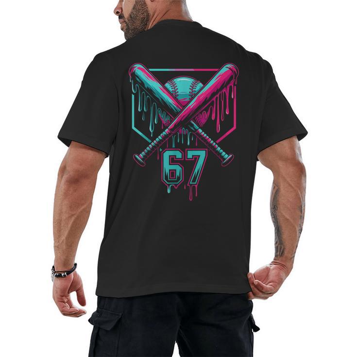 67 Baseball Drip Six Seven Gen Alpha Slag Men's Back Print T-Shirt