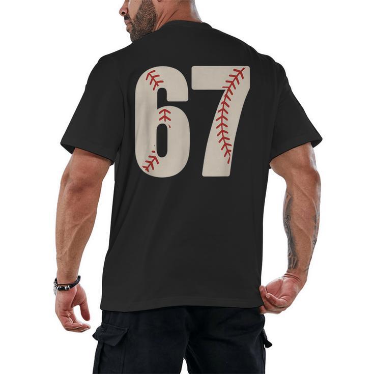 67 Baseball Six Seven 6 7 Meme 67 Men's Back Print T-Shirt