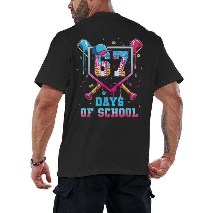 67 Days Of School 67th Day Baseball Meme Men Boys Kids Men's Back Print T-Shirt