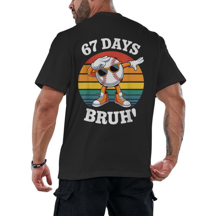 67 Days Of School Bruh Teacher Kids Dabbing Baseball Men's Back Print T-Shirt