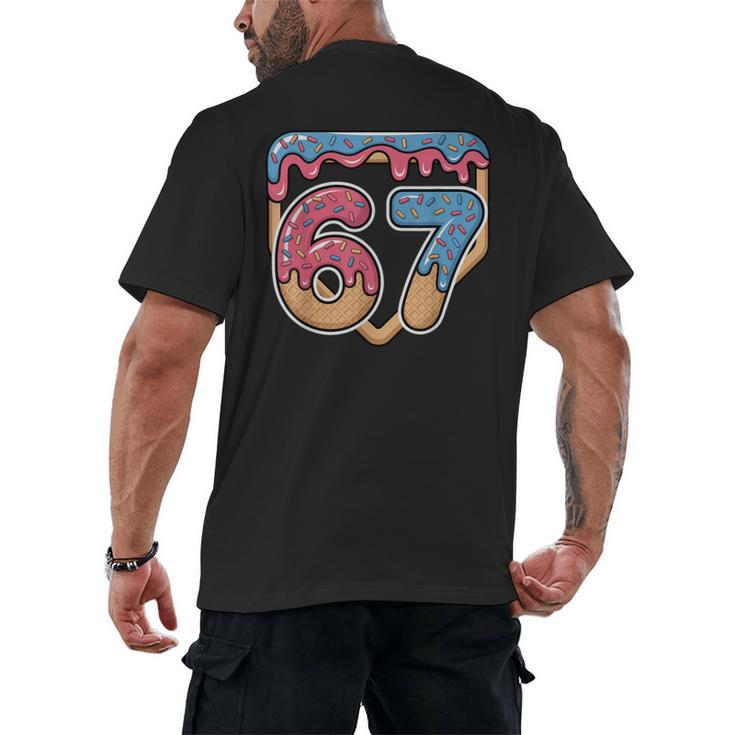 67 Ice Cream Drip Meme Baseball Men's Back Print T-Shirt