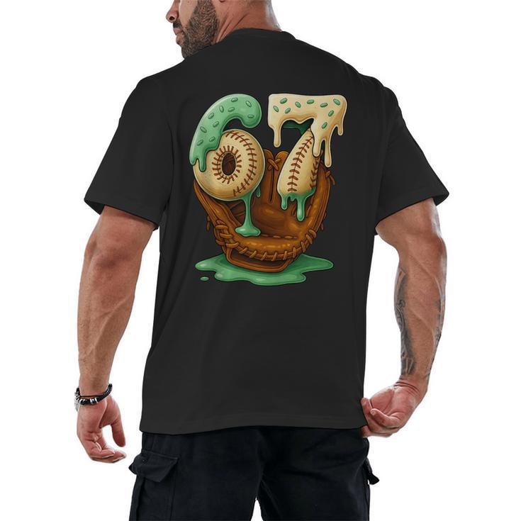 67 Ice Cream Drip Six Seven Baseball Men's Back Print T-Shirt