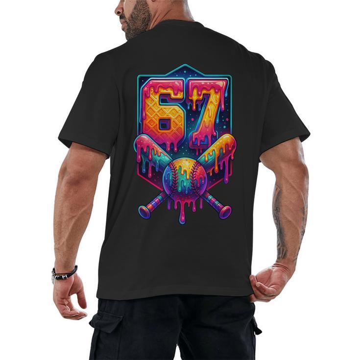 67 Meme Trendy Baseball Number 67 Player Six Seven Men's Back Print T-Shirt