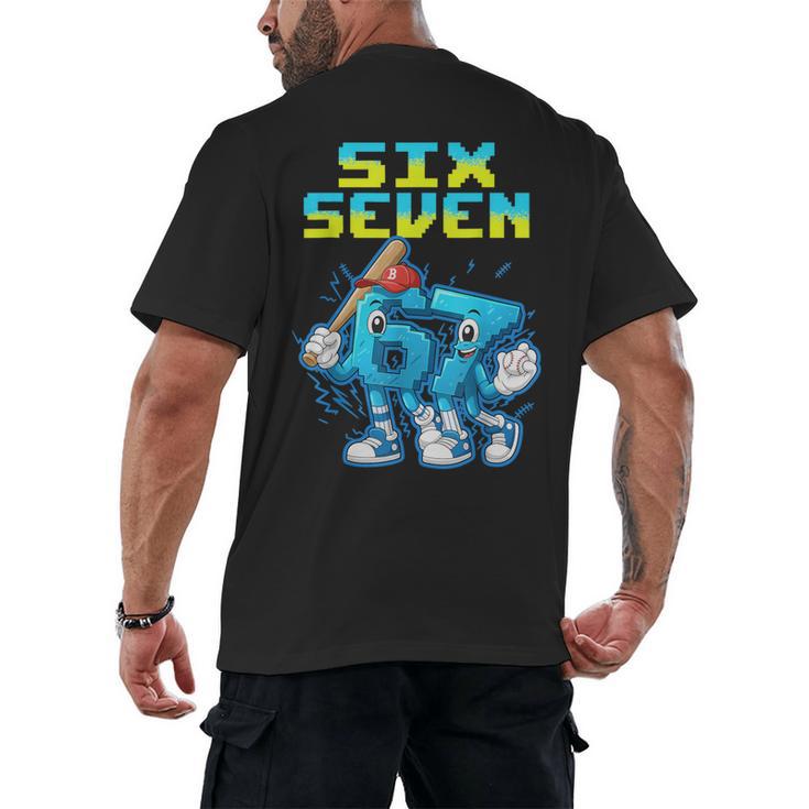 67 Six Seven 6-7 Italian Brainrot Kids Baseball Meme Men's Back Print T-Shirt