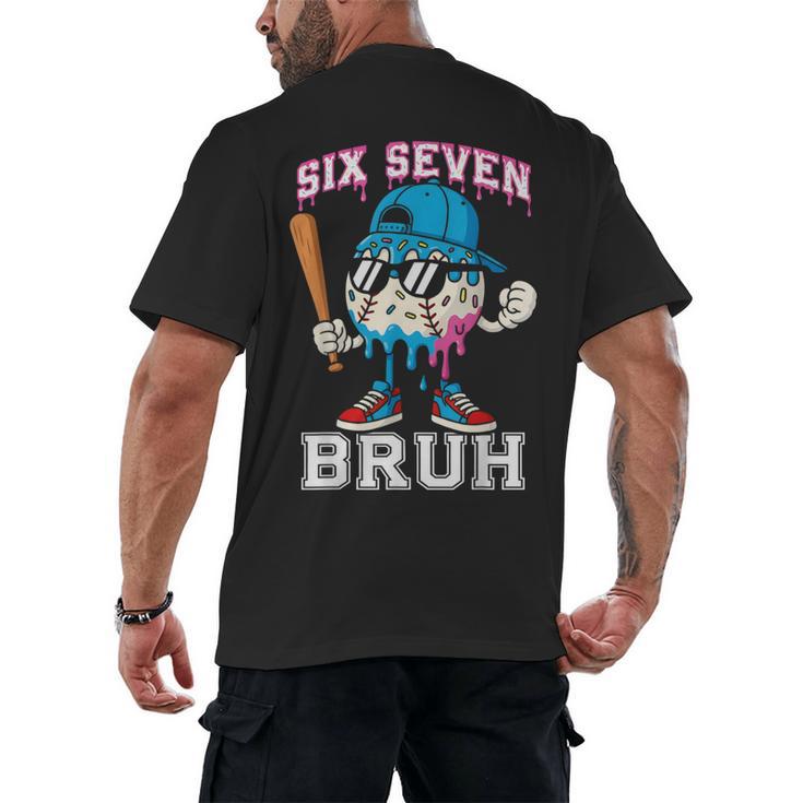 67 Six Seven Baseball Ice Cream Drip Number 67 Player Men's Back Print T-Shirt