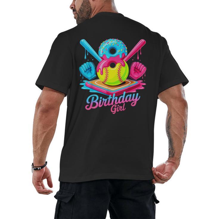 8th Birthday Baseball Ice Cream Drip 8 Years Old Girls B-Day Men's Back Print T-Shirt
