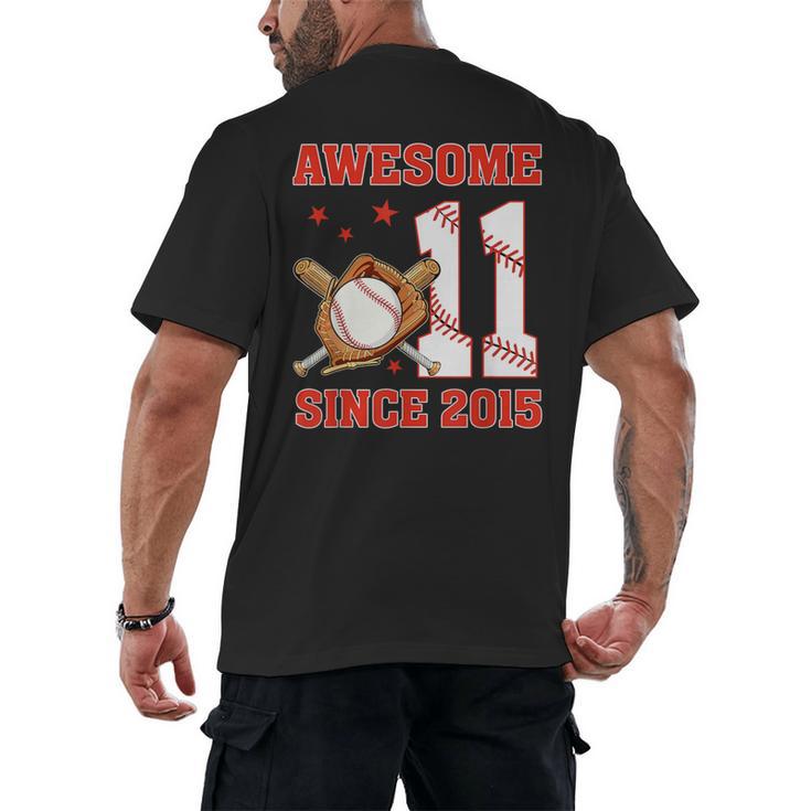 Awesome Since 2015 11 Year Old Boys Bday Baseball Theme Men's Back Print T-Shirt