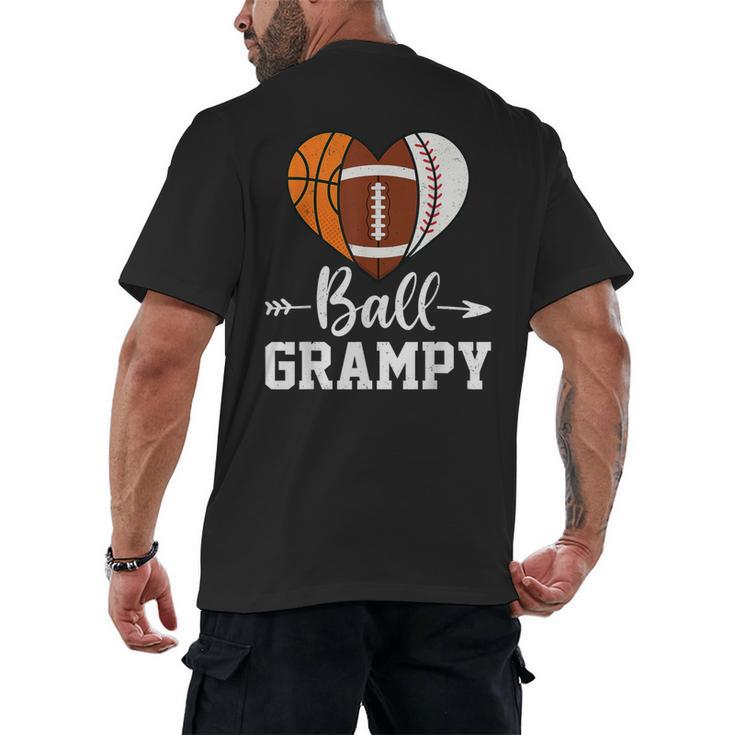 Ball Grampy Basketball Football Baseball Player Men's Back Print T-Shirt