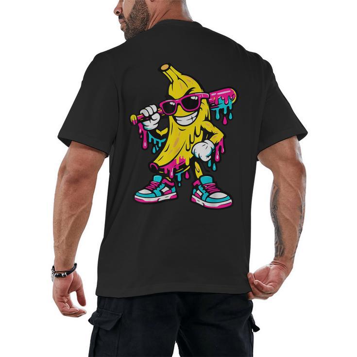 Banana Baseball Drip Men's Back Print T-Shirt