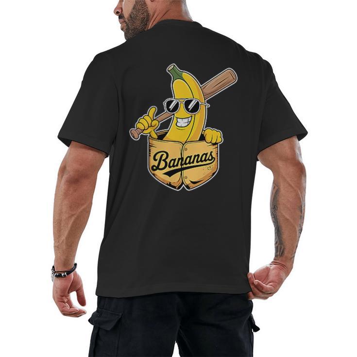 Banana Baseball Fruit Men's Back Print T-Shirt