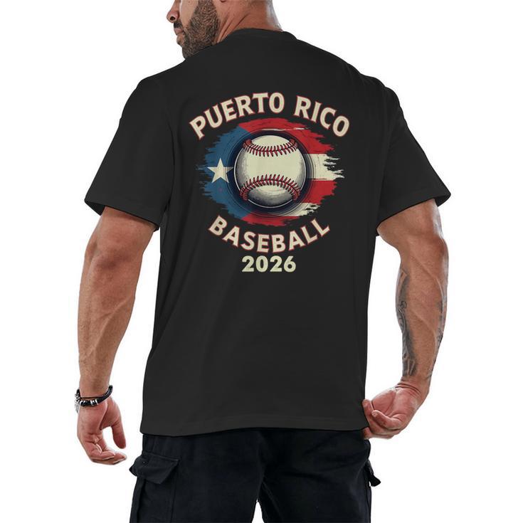 Baseball 2026 Puerto Rico Island Pride Sports Theme Men's Back Print T-Shirt