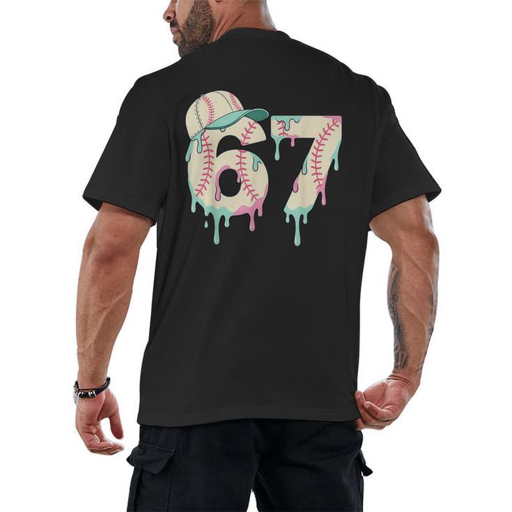 Baseball 67 Drip Six Seven Baseball Dripping Boys Kids Men's Back Print T-Shirt