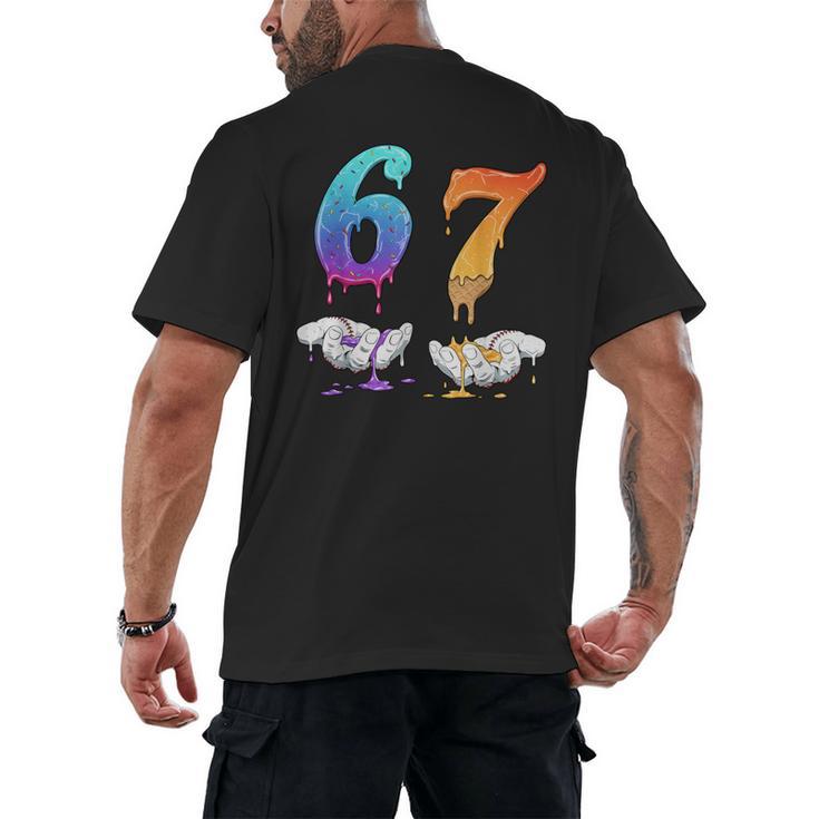 Baseball 67 Ice Cream Drip Six Seven Boys Meme Men's Back Print T-Shirt