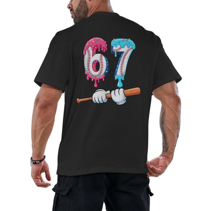 Baseball 67 Ice Cream Drip Six Seven Boys Men's Back Print T-Shirt