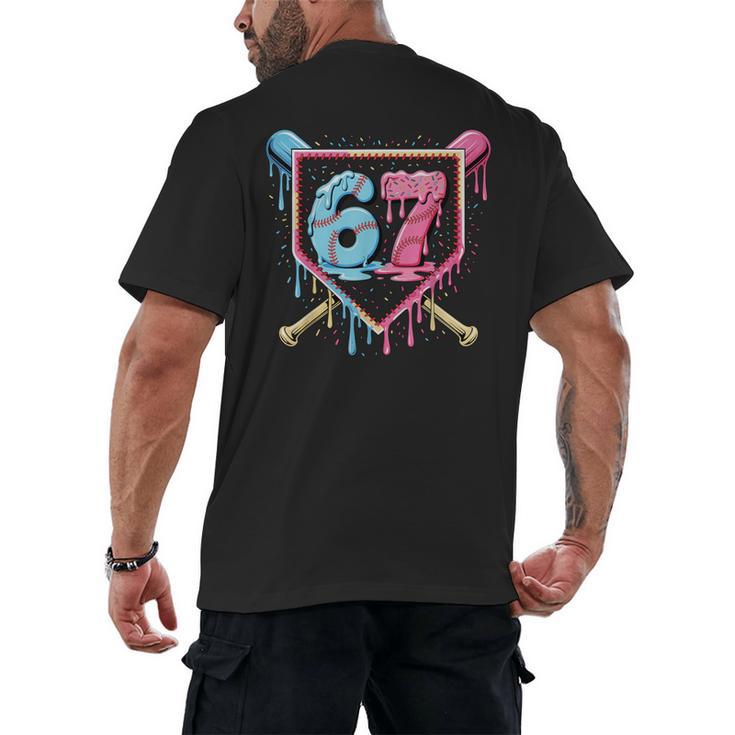 Baseball 67 Ice Cream Drip Six Seven Meme Boy Girl Kid Men's Back Print T-Shirt