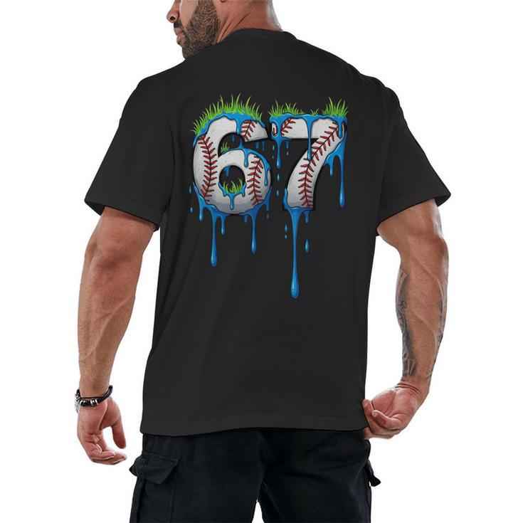 Baseball 67 Six Seven Gen Alpha Meme Blue Drip Boys Men's Back Print T-Shirt