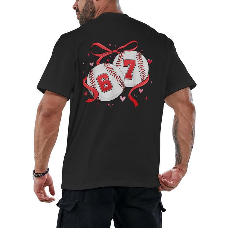 Baseball 67 Six Seven Gen Alpha Meme Valentine's Day Men's Back Print T-Shirt