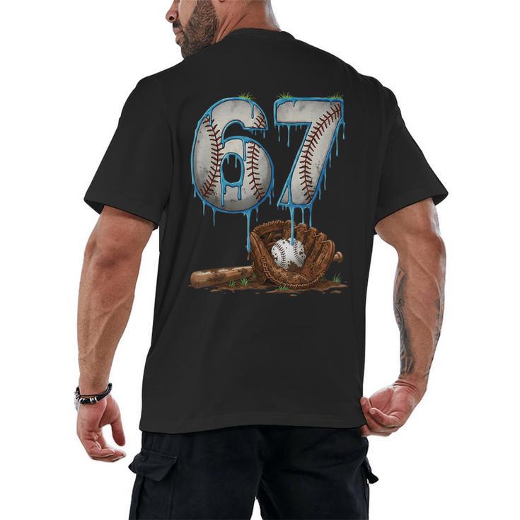 Baseball 67 Six Seven Meme 6-7 Drip Baseball Boys Men Men's Back Print T-Shirt