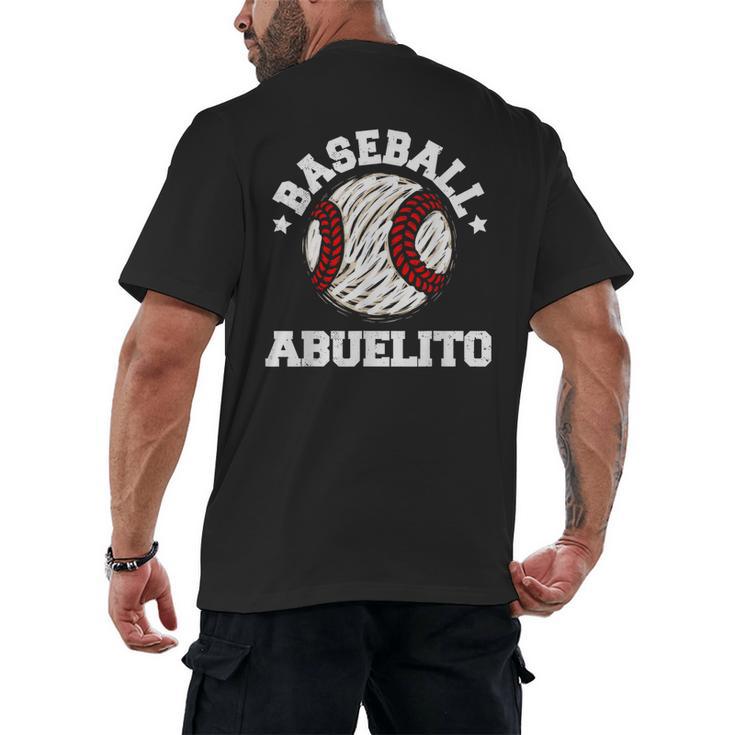 Baseball Abuelito Distressed Vintage Grandpa Game Day Men's Back Print T-Shirt