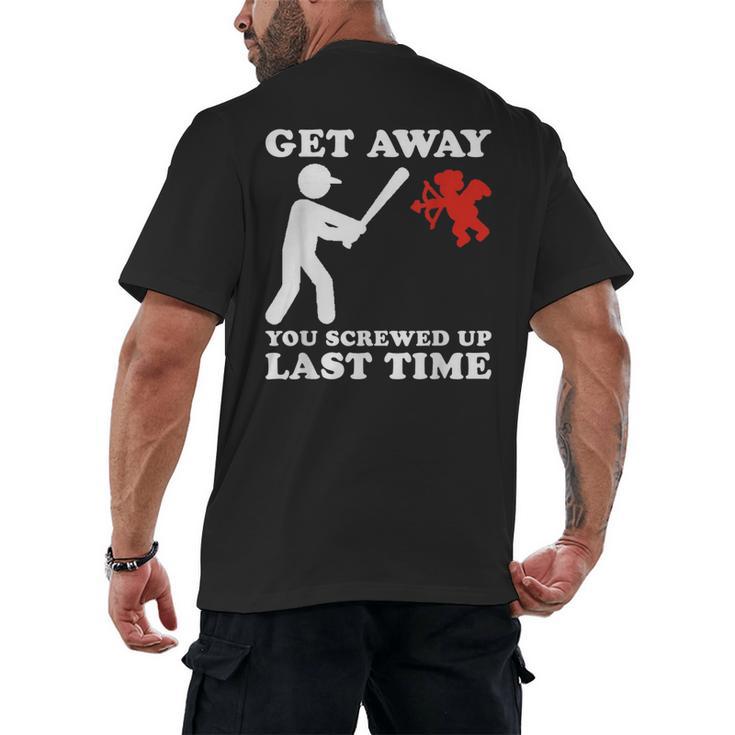 Baseball Anti Valentine Humor Cupid Joke Men Women Men's Back Print T-Shirt