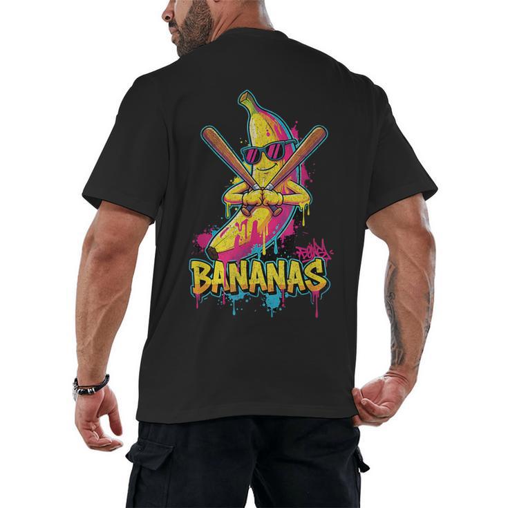 Baseball Banana Graffiti Urban For Kids Men's Back Print T-Shirt