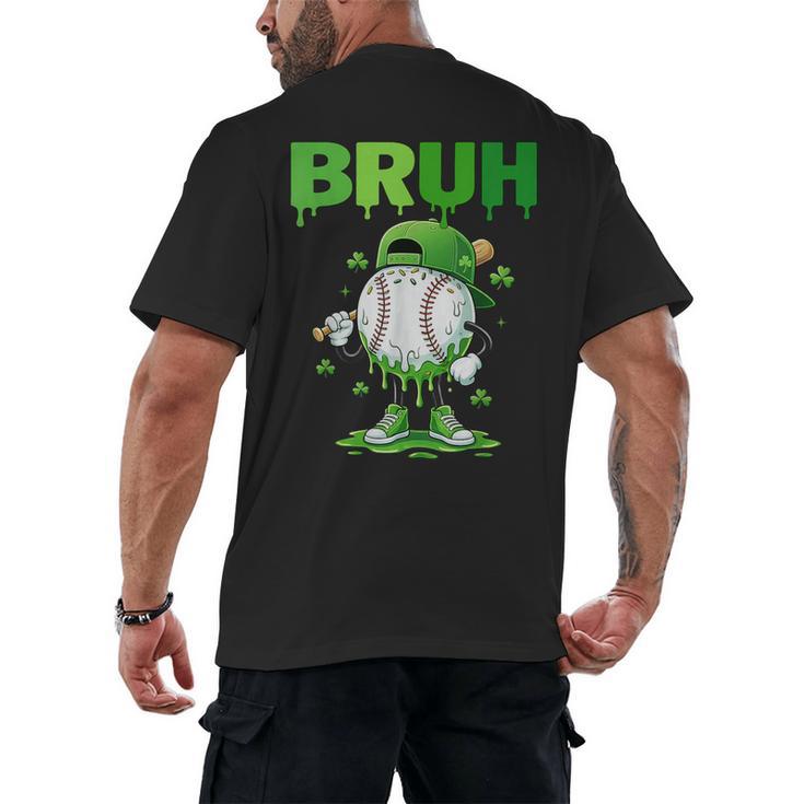 Baseball Bruh Drip Ice Cream Youth Boy St Patricks Day Men's Back Print T-Shirt