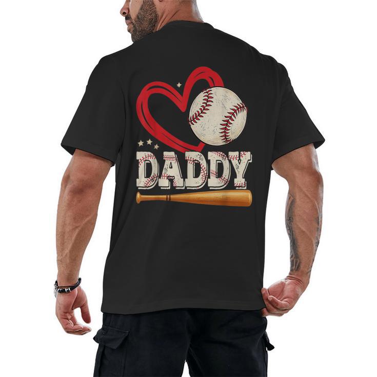 Baseball Daddy Baseball Heart Family Matching Men's Back Print T-Shirt