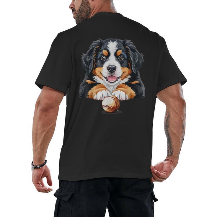 Baseball Dog Men & Women Men's Back Print T-Shirt