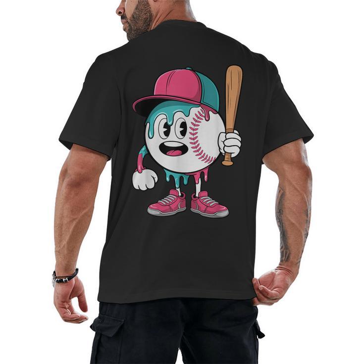 Baseball Drip Boys Ice Cream Youth Men's Back Print T-Shirt