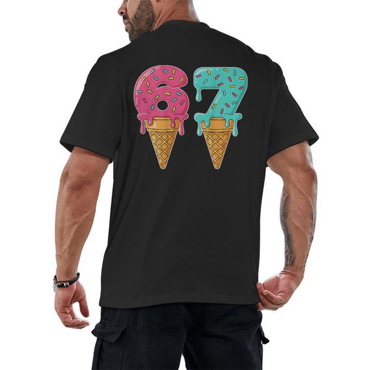 Baseball Drip Ice Cream 67 Baseball Men's Back Print T-Shirt
