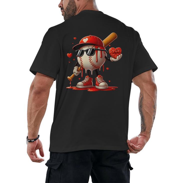 Baseball Drip Ice Cream Apparel Youth Boy Valentine Men's Back Print T-Shirt