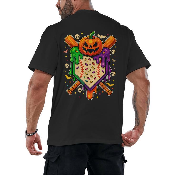 Baseball Drip Ice Cream Drip Halloween Baseball Lovers Men's Back Print T-Shirt