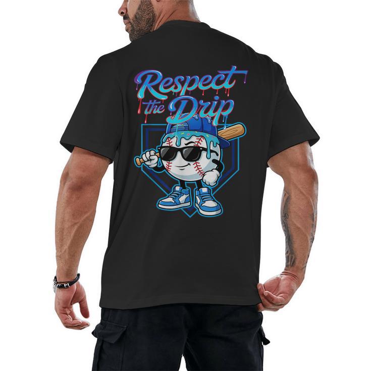 Baseball Drip Ice Cream Respect The Drip Home Plate Boy Kids Men's Back Print T-Shirt