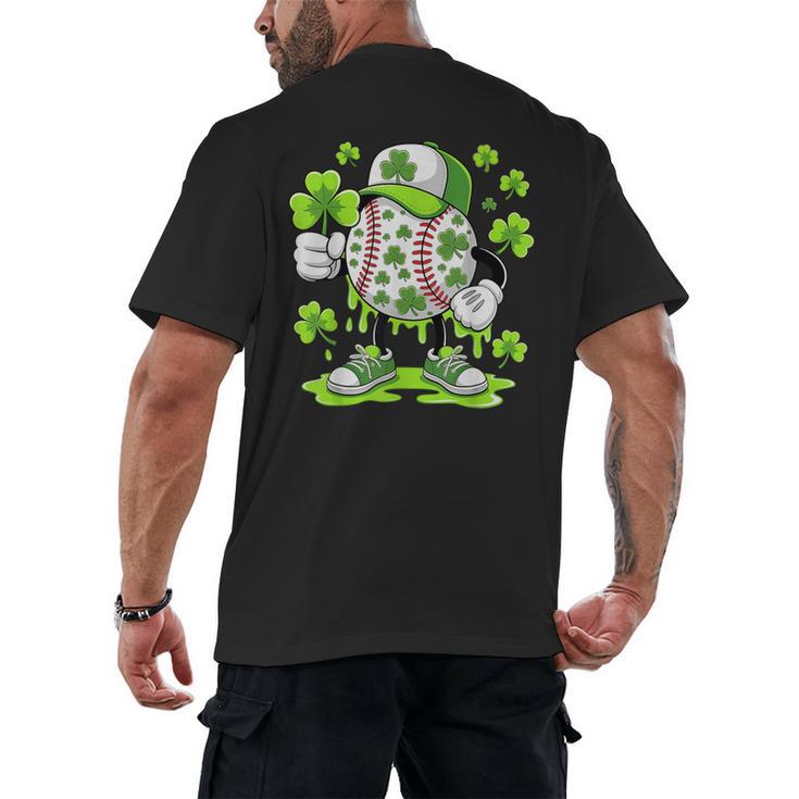 Baseball Drip Ice Cream Shamrock Irish St Patricks Men Men's Back Print T-Shirt