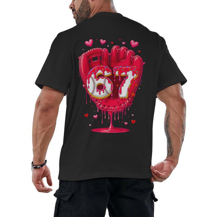 Baseball Drip Ice Cream Valentine Youth Boys Girls Sport Men's Back Print T-Shirt