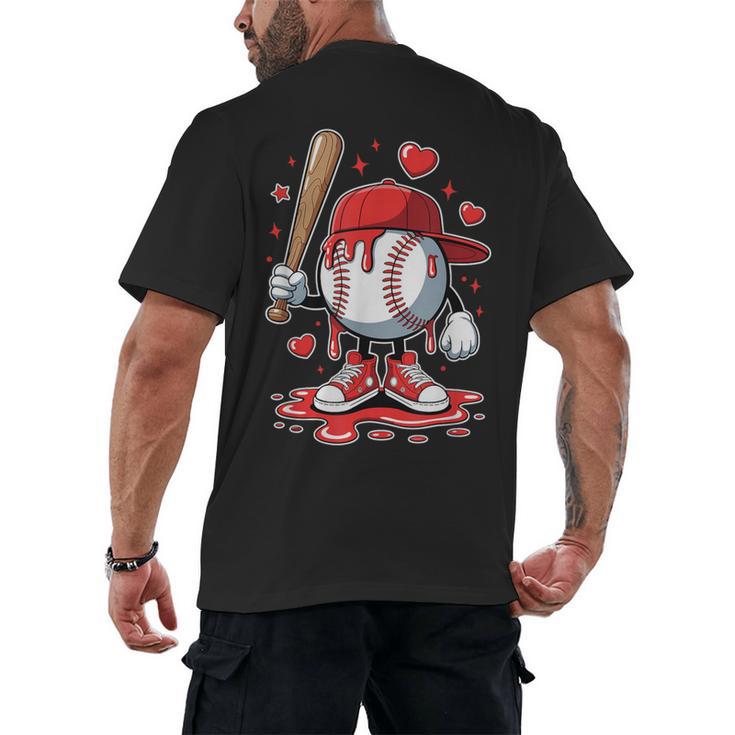 Baseball Drip Icecream Apparel Youth Boy Valentine Men's Back Print T-Shirt