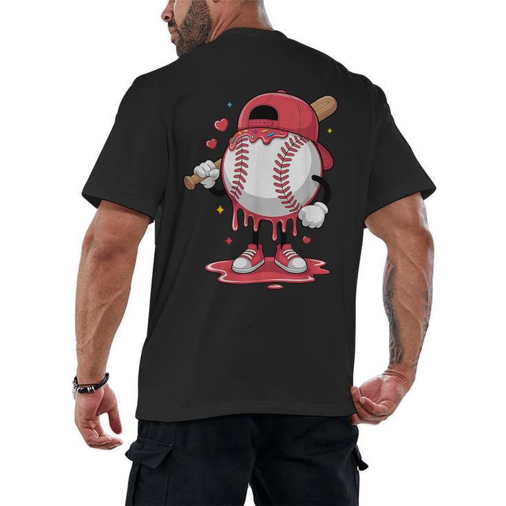 Baseball Drip Icecream Boy Kids Valentine Men's Back Print T-Shirt