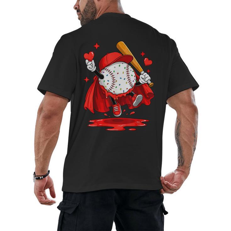 Baseball Drip Icecream Youth Boy Valentine Men's Back Print T-Shirt