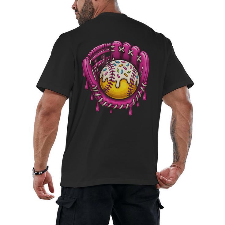 Baseball Drip Pink Glove Respect The Drip Youth Boys Girls Men's Back Print T-Shirt