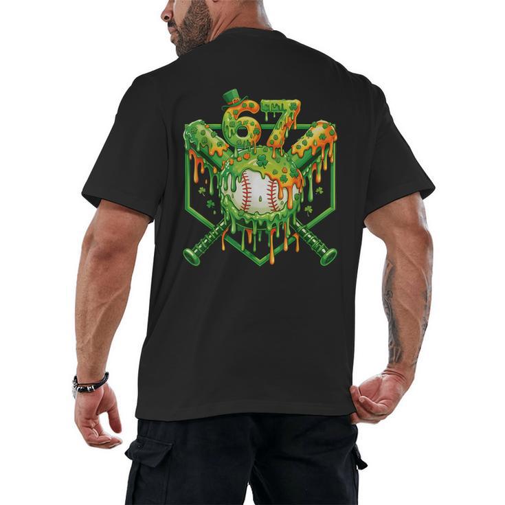 Baseball Drip St Patricks Day Boys Baseball St Patricks Day Men's Back Print T-Shirt