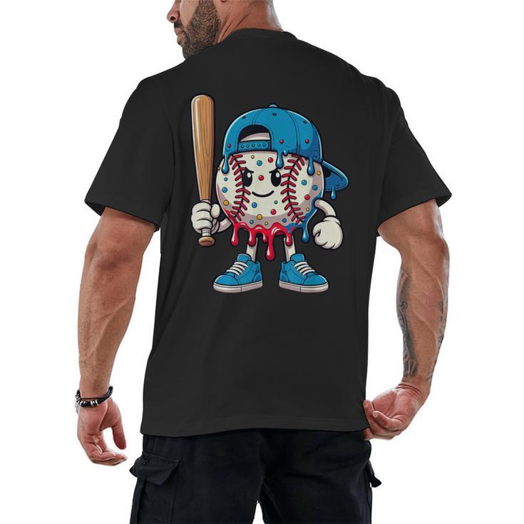 Baseball Drippy Style Apparel For Boys Youth Cool Baseball Men's Back Print T-Shirt