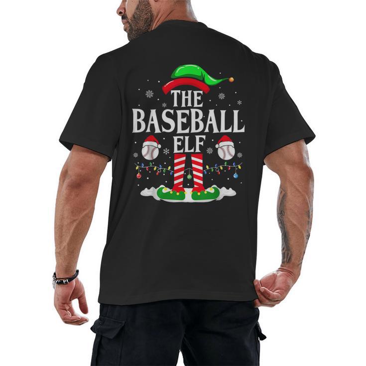 The Baseball Elf Christmas Sport Lovers Xmas Elf Men's Back Print T-Shirt