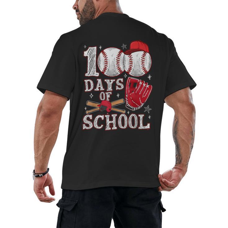 Baseball Happy 100 Days Of School Boy Girl Kid Teacher Men's Back Print T-Shirt